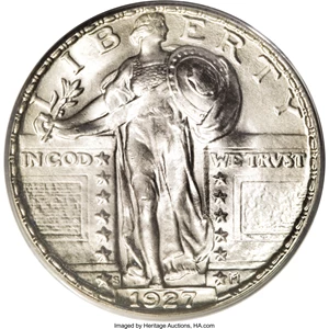 image for: 1927-S 25C MS65 Full Head PCGS. Only the 1916 quarter has a lower mintage than the 396,000 examples reported for the '27-S....