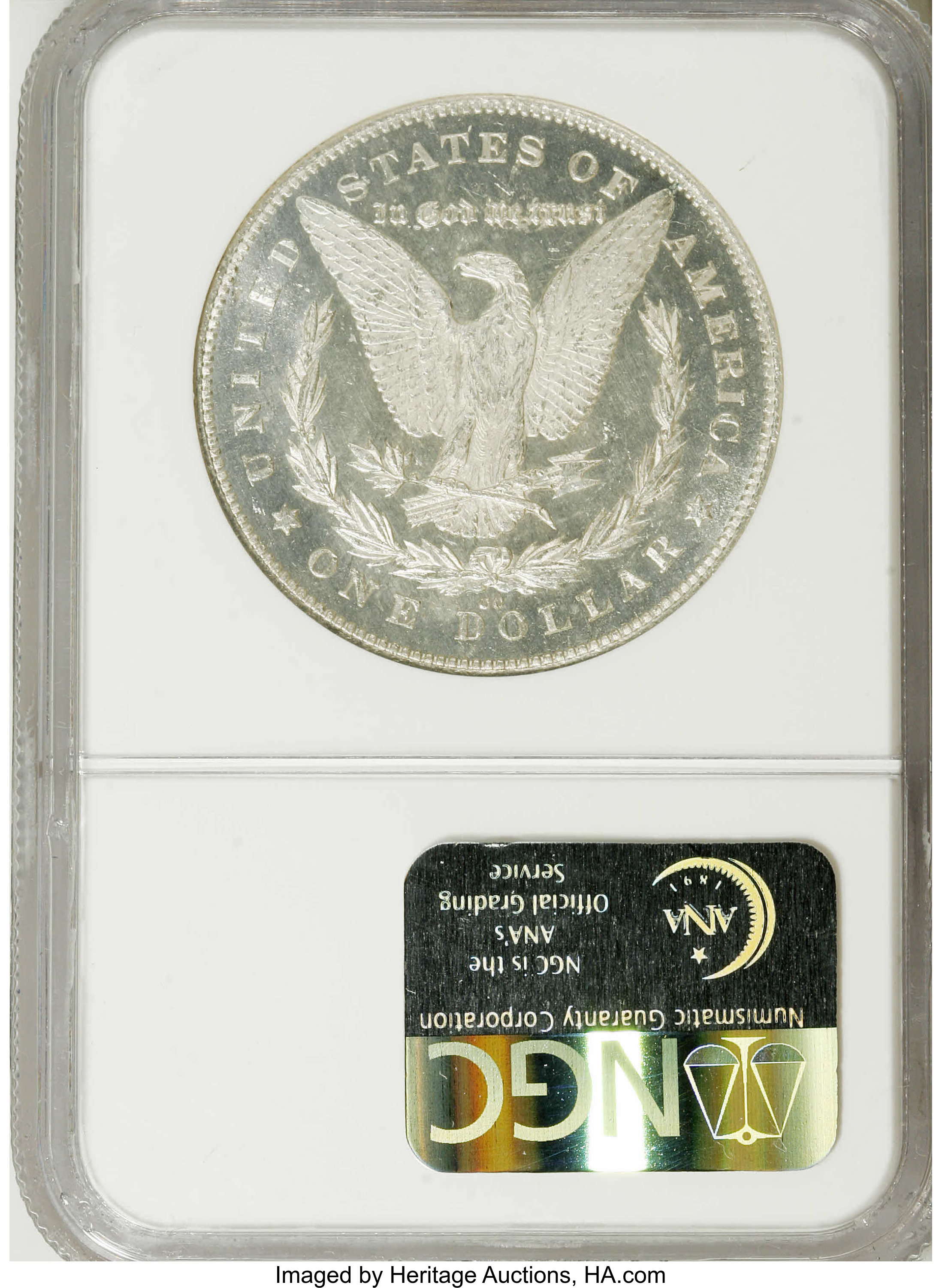 image for: 1880/79-CC $1 Reverse of 1878 MS64 Prooflike NGC. VAM-4. A Top 100 Variety. The fields are im...