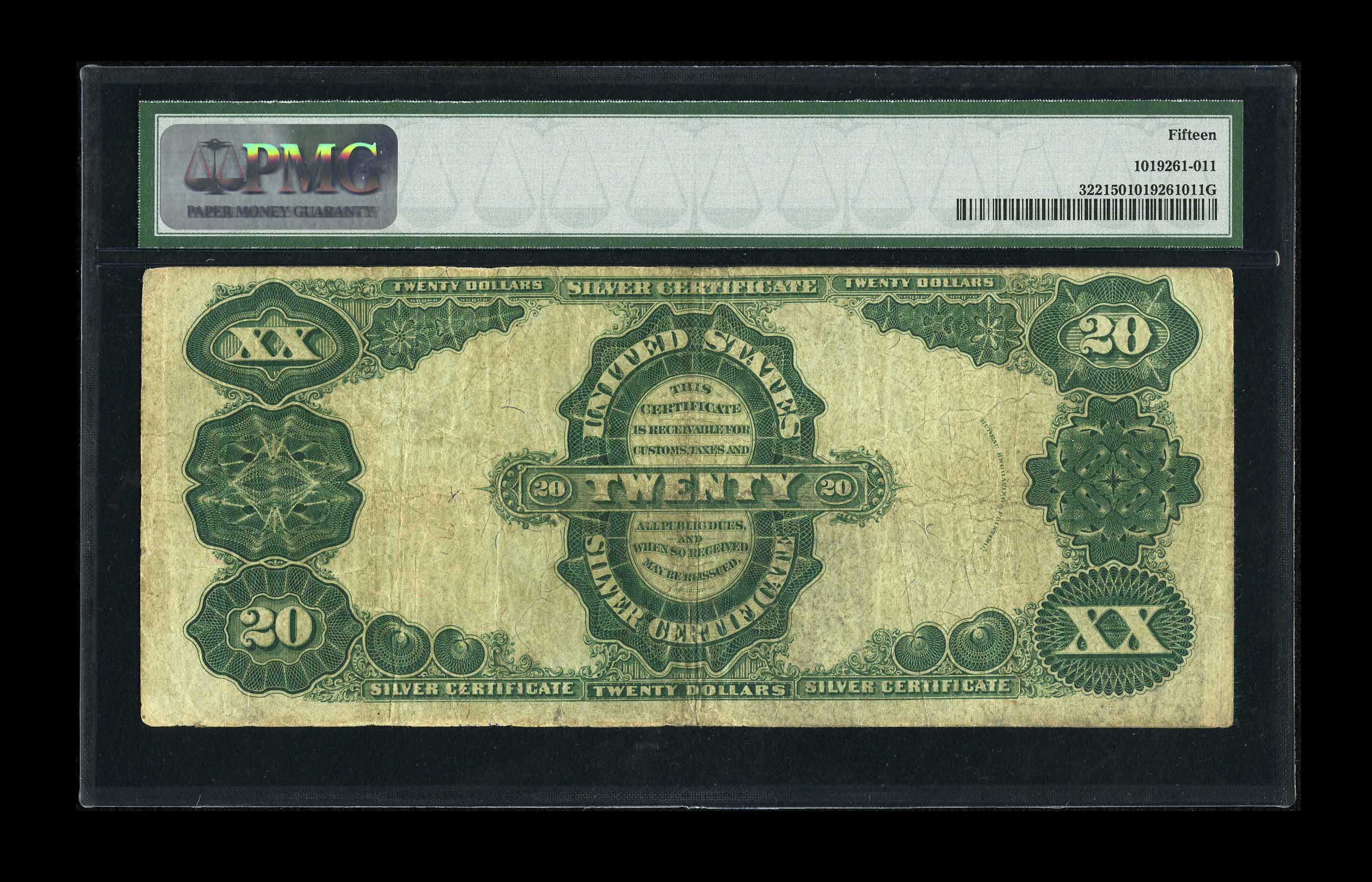 image for: Fr. 322 $20 1891 Silver Certificate PMG Choice Fine 15.