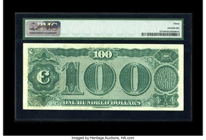 image for: Fr. 377 $100 1890 Treasury Note PMG Very Fine 30. This Watermelon Hundred is one of fewer than three dozen examples of its t...