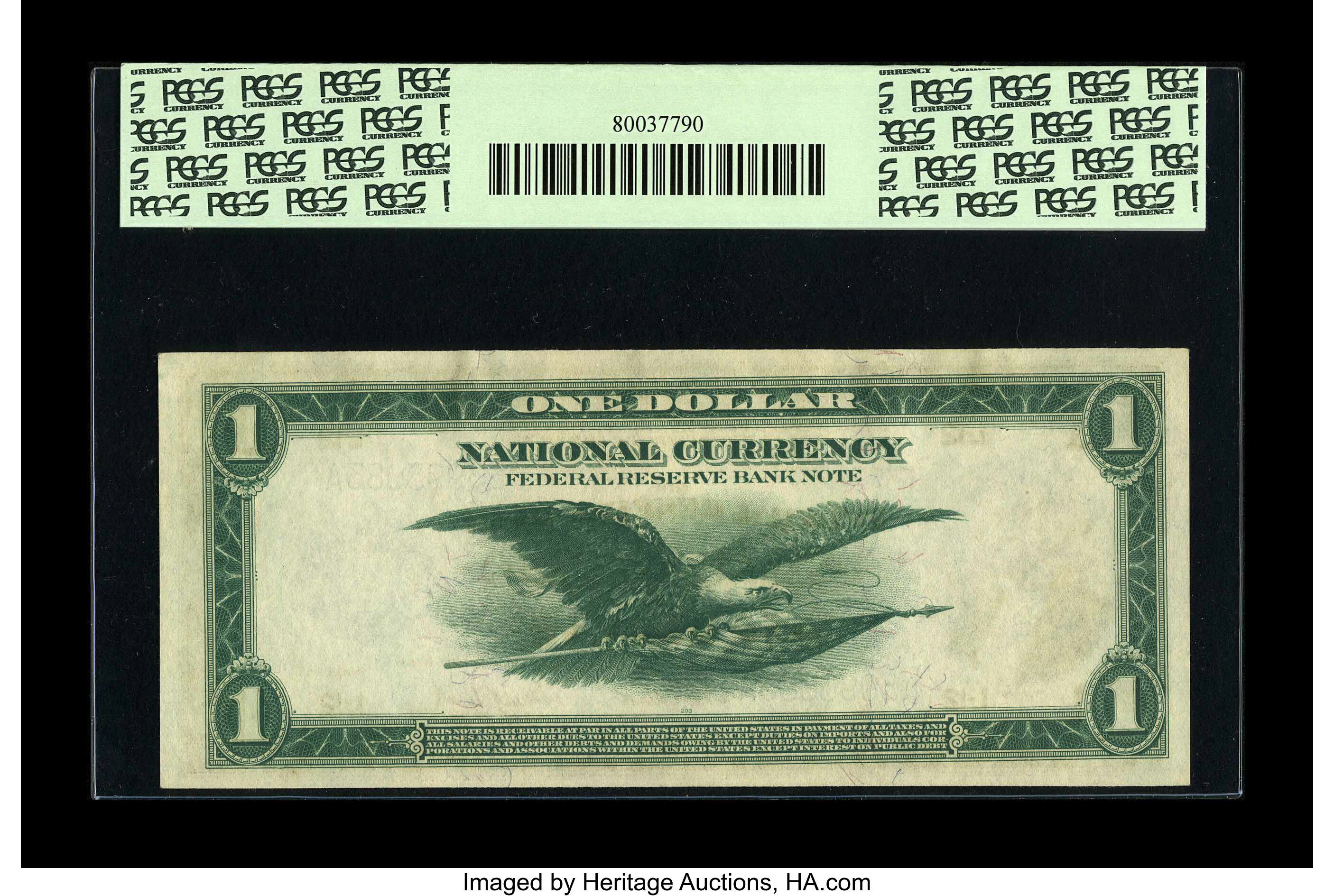image for: Fr. 743 $1 1918 Federal Reserve Bank Note PCGS Very Choice New 64.