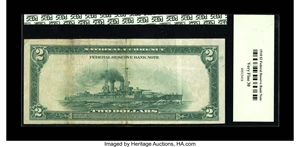 image for: Fr. 774 $2 1918 Federal Reserve Bank Note PCGS Very Fine 30. This Battleship is evenly circulated save for one heavier than ...