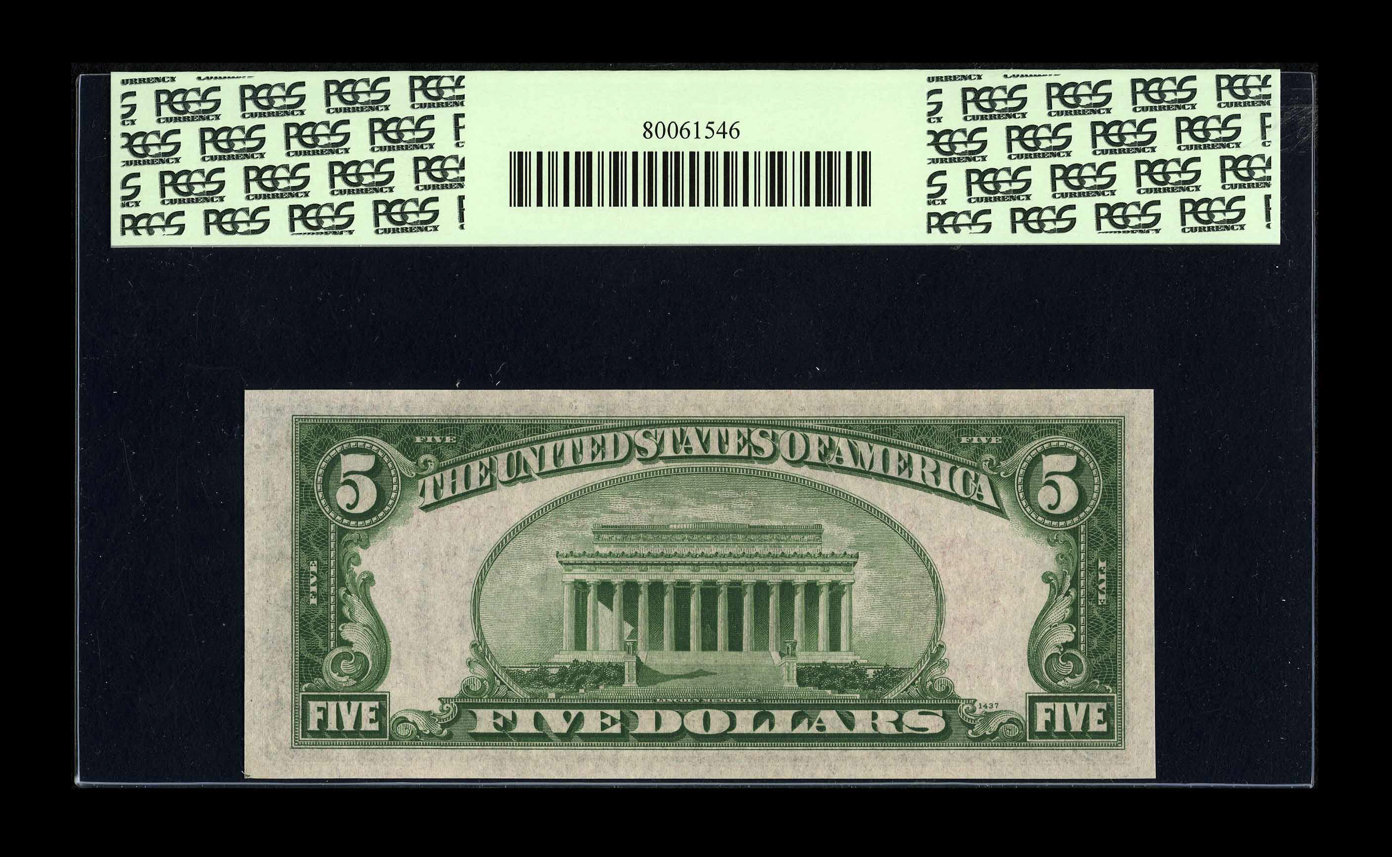 image for: Fr. 1528* $5 1928C Legal Tender Note. PCGS Choice About New 58.Red seal replacement notes have always fascinated collector...
