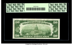 image for: Fr. 2100-A $50 1928 Federal Reserve Note. PCGS Gem New 65PPQ.This certainly is one of the keys to completing a set of note...
