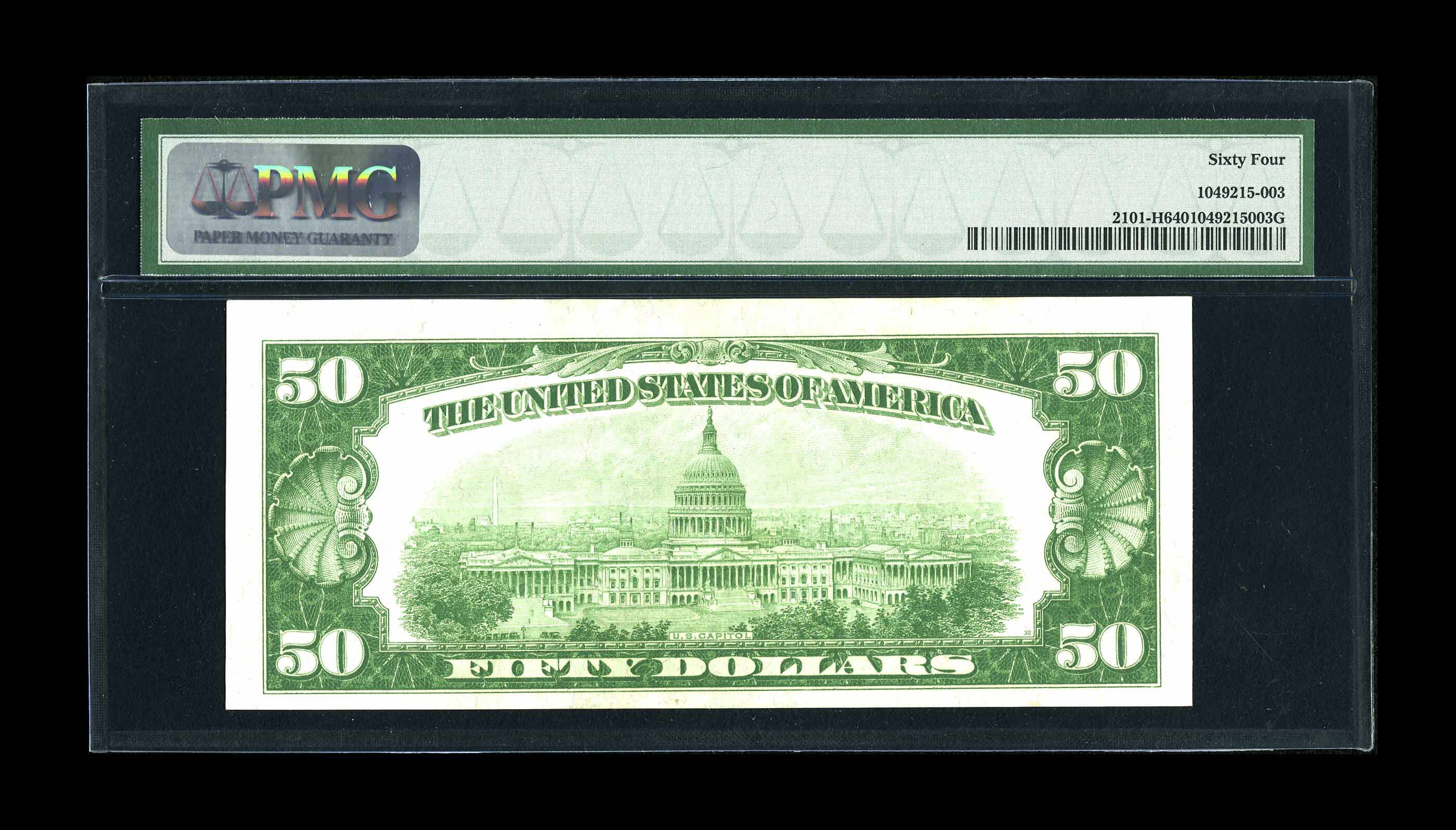 image for: Fr. 2101-H $50 1928A Federal Reserve Note. PMG Choice Uncirculated 64.This example has the grading guesswork eliminated....