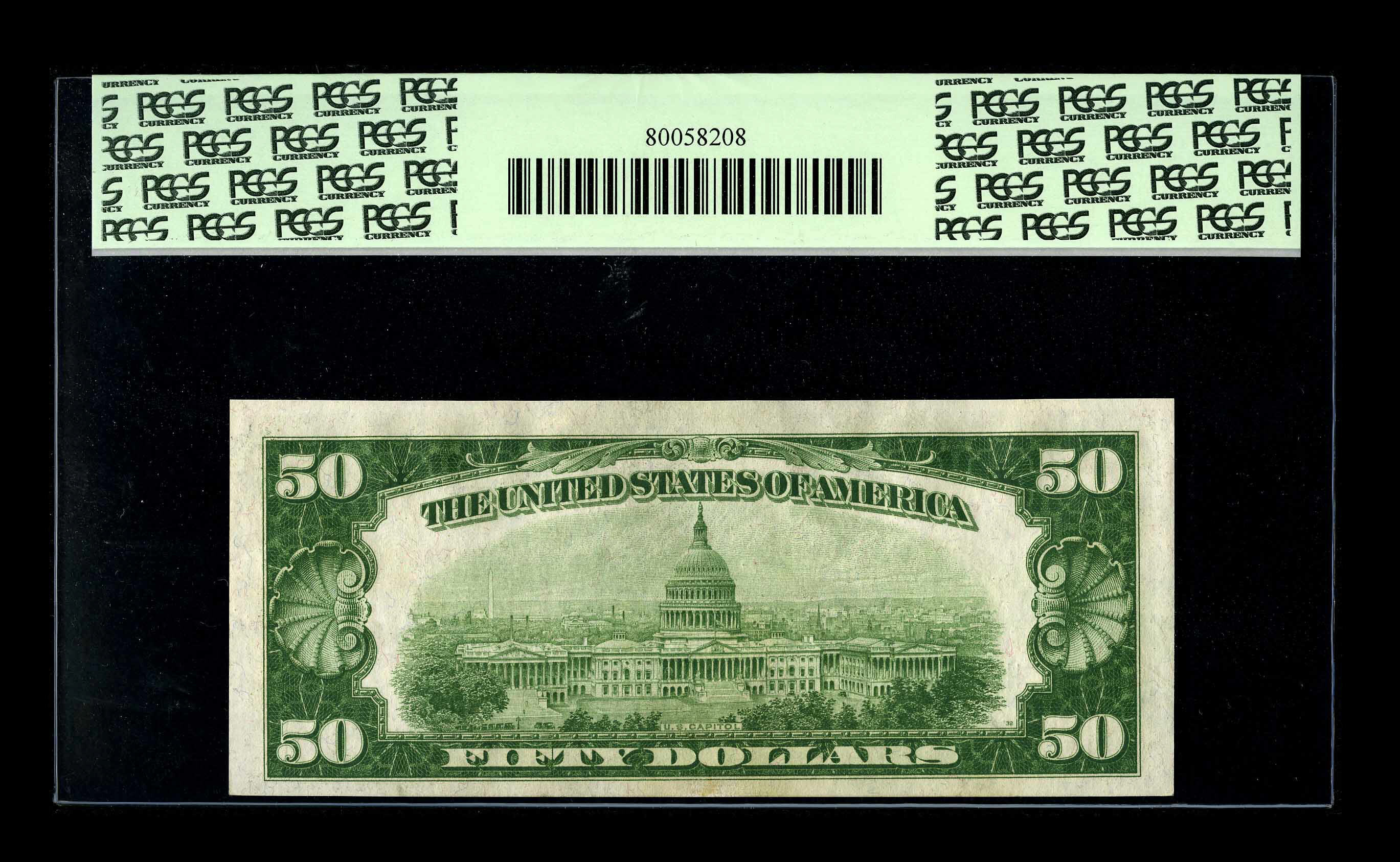 image for: Fr. 2101-H $50 1928 Federal Reserve Note. PCGS Choice New 63PPQ.This is a broadly margined and well embossed example of th...