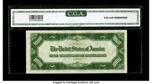 image for: Fr. 2210-G $1000 1928 Federal Reserve Note. CGA Gem Uncirculated 66.Beneath the holder this piece looks crackling fresh, w...