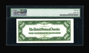 image for: Fr. 2211-H $1000 1934 Federal Reserve Note. PMG Choice About Unc 58.A lone corner fold is noted at bottom right, though th...