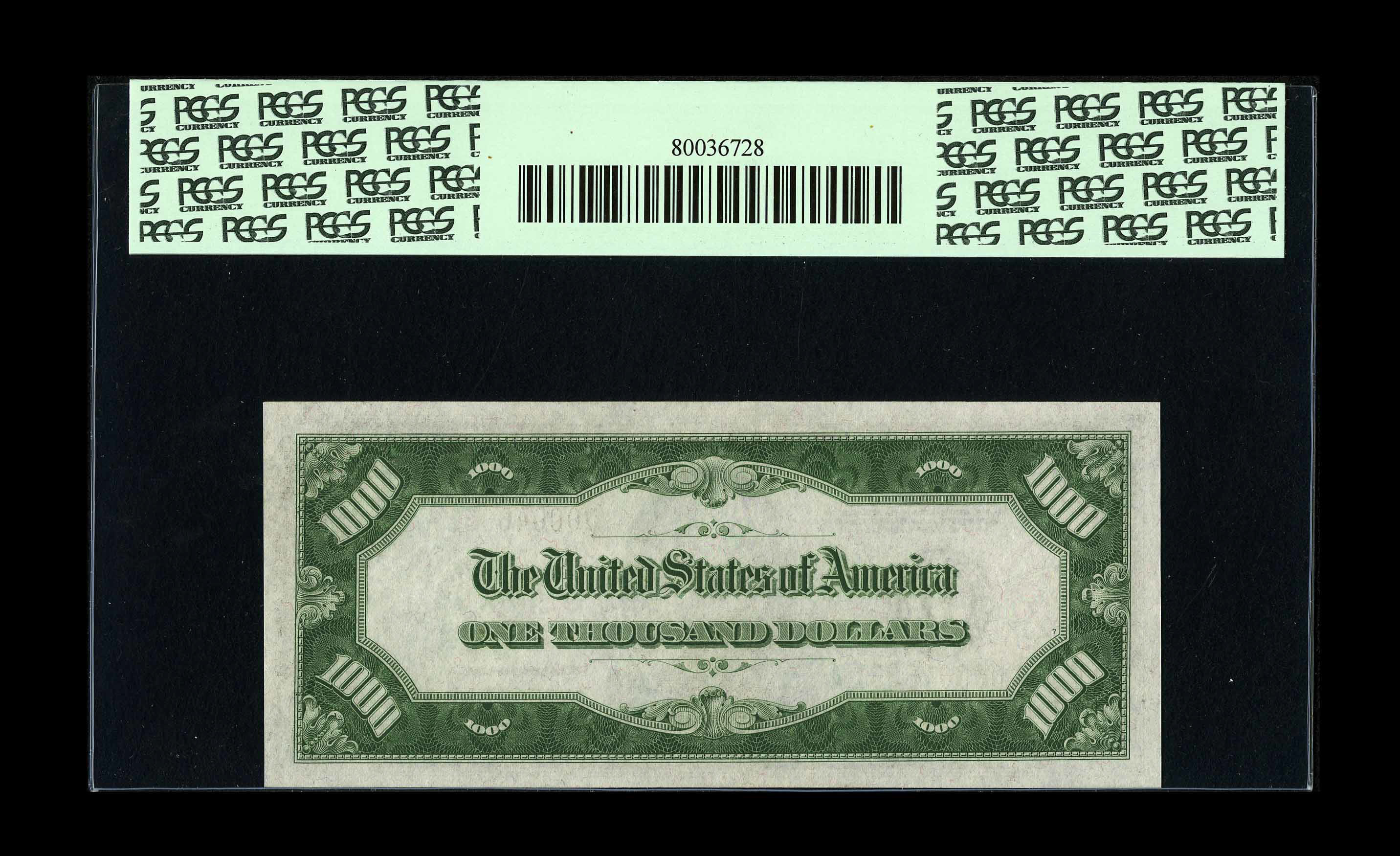 image for: Fr. 2212-D $1000 1934A Mule Federal Reserve Note. PCGS Choice About New 58.Some serial number embossing is visible on this...
