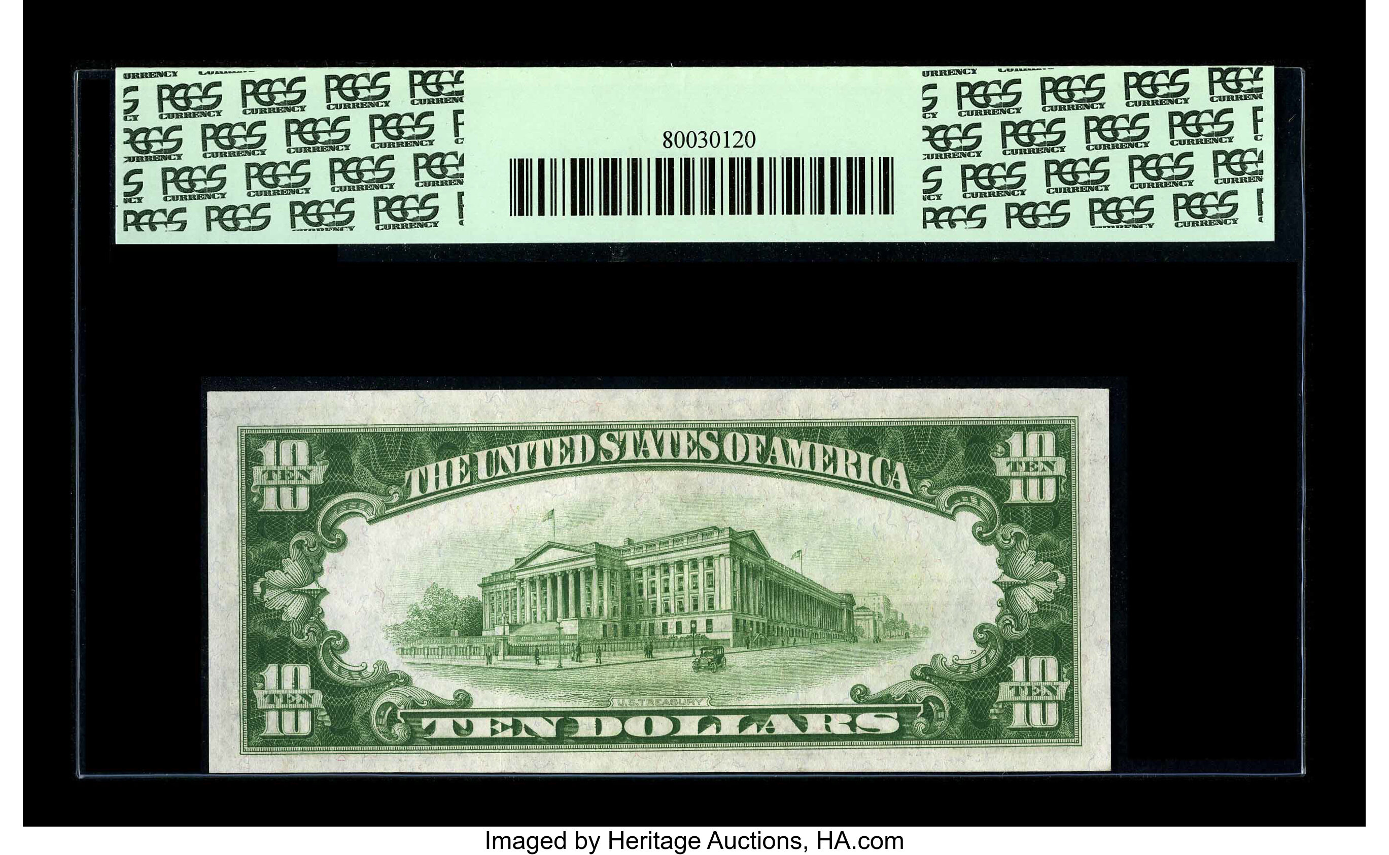 image for: Fr. 2400* $10 1928 Gold Certificate Star. PCGS Extremely Fine 45.This is a truly rare Star in the higher circulated grades...