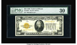 image for: Fr. 2402* $20 1928 Gold Certificate. PMG Very Fine 30.