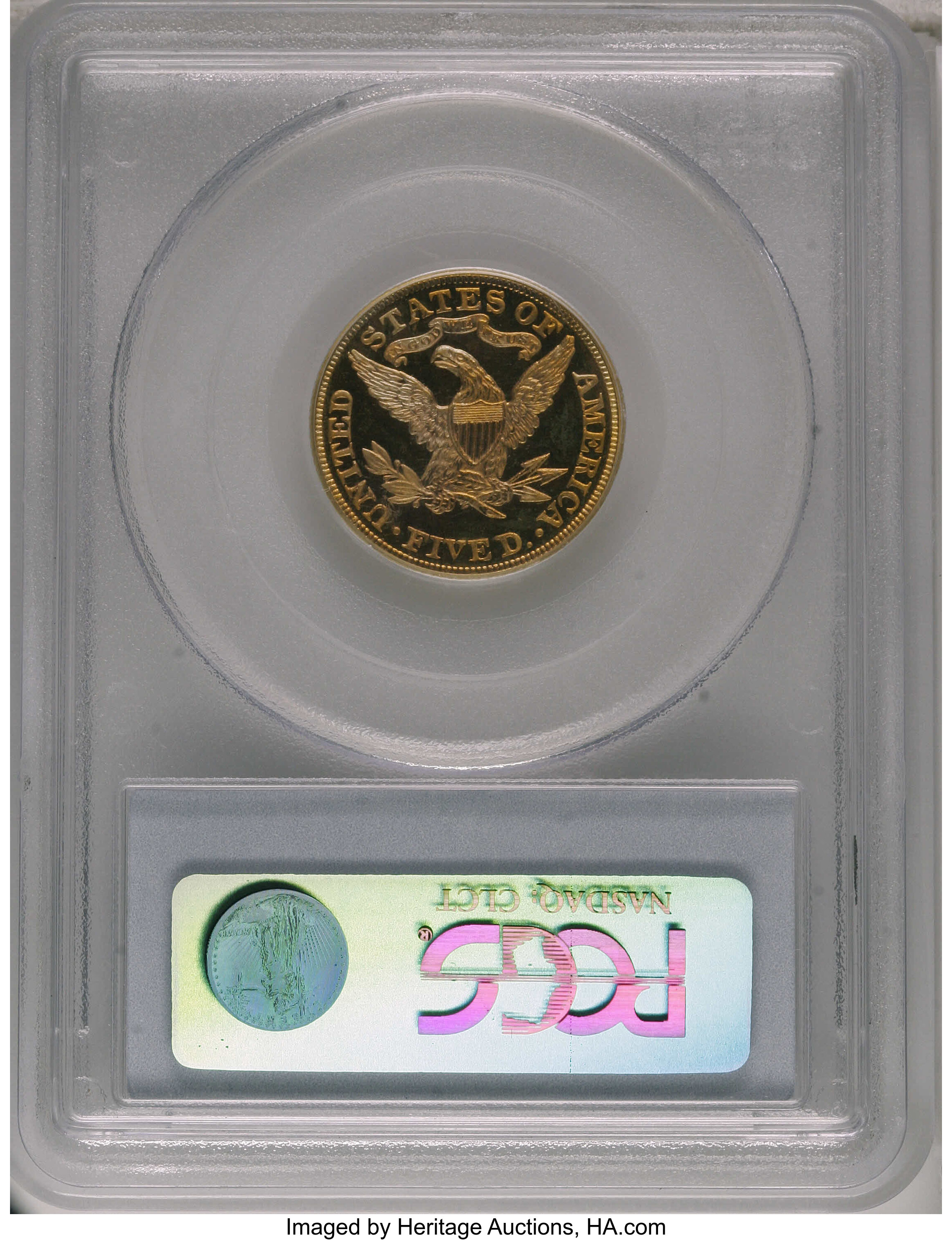 image for: 1895 $5 PR66 Cameo PCGS. An amazing proof half eagle, one of the finest imaginable for this date, or for any date in the Li...
