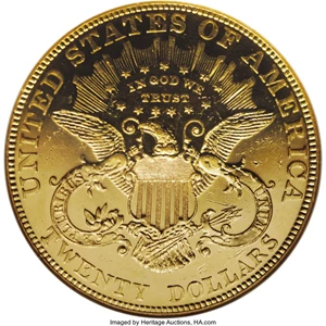 image for: 1905 $20 PR60 NGC. Only 92 proofs were minted of the 1905 Liberty Head double eagle. The present example shows numerous con...