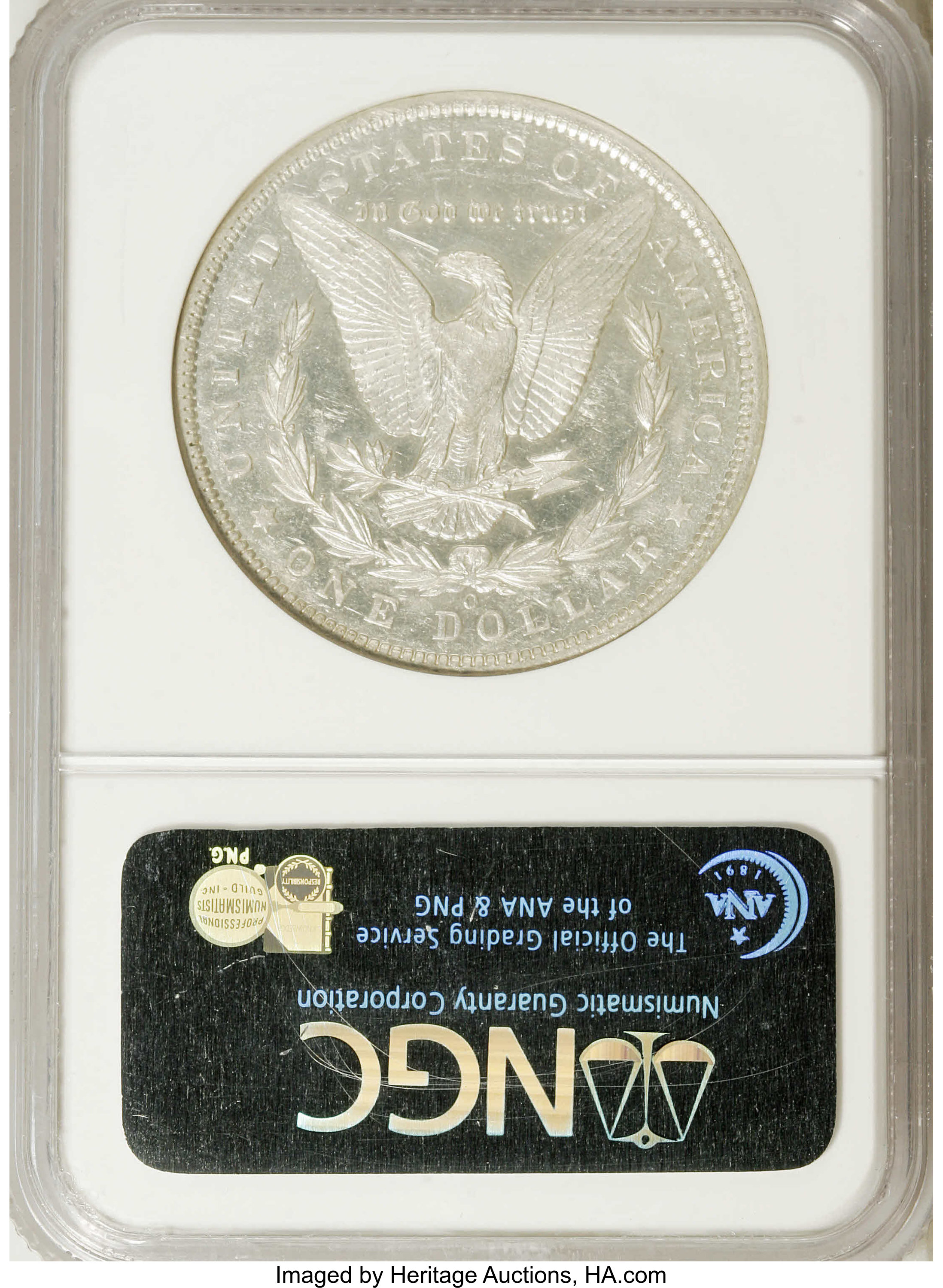 image for: 1895-O $1 AU55 Prooflike NGC. Although the surfaces are moderately abraded and the devices ha...