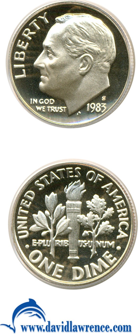 image for: 1983-S 10c  PCGS Proof 69 DCameo