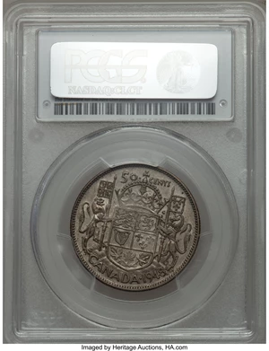 image for: George VI 50 Cents 1948 AU50 PCGS
