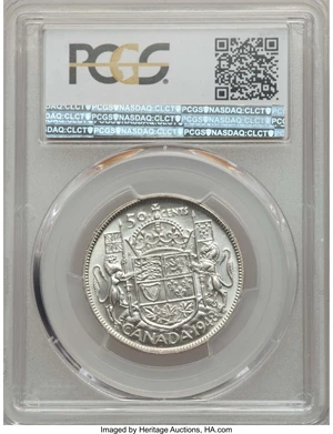image for: George VI "Narrow Date" 50 Cents 1948 MS63+ PCGS