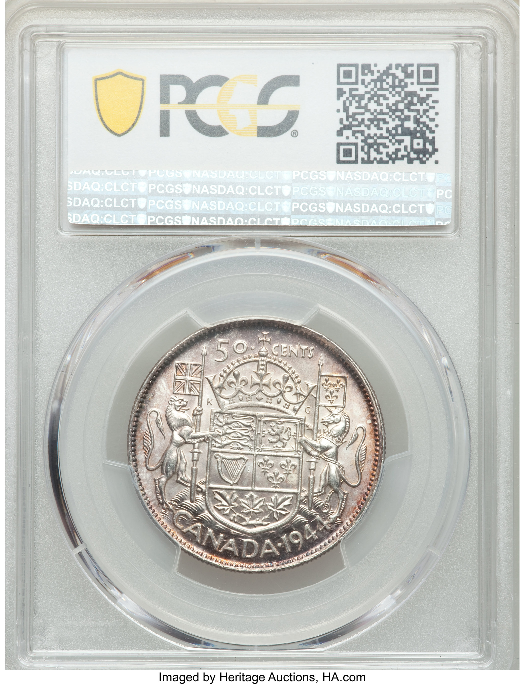 image for: George VI "Wide Date - Far 4" 50 Cents 1944 MS65 PCGS