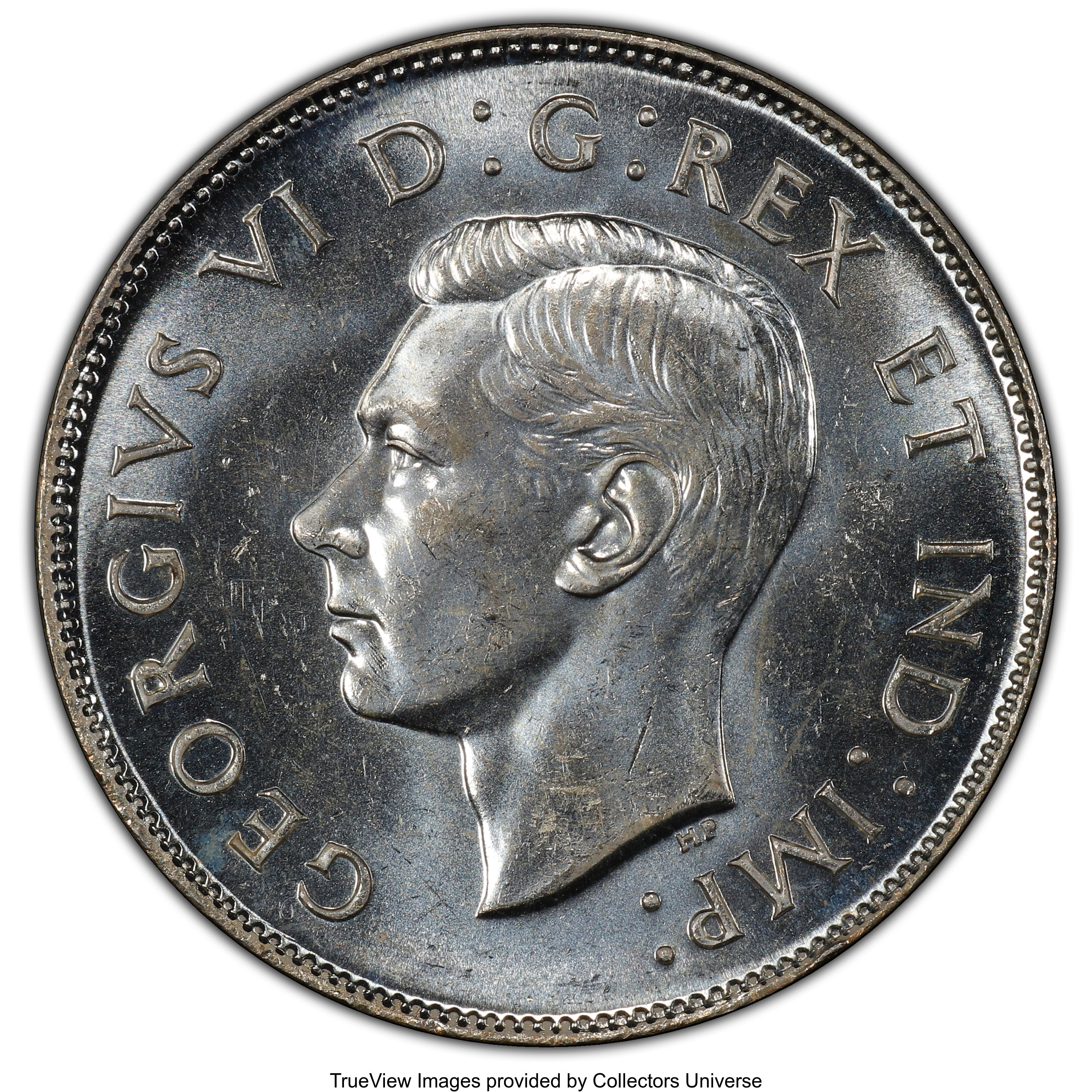 image for: George VI "Wide Date - Curved 7" 50 Cents 1947 MS65 PCGS