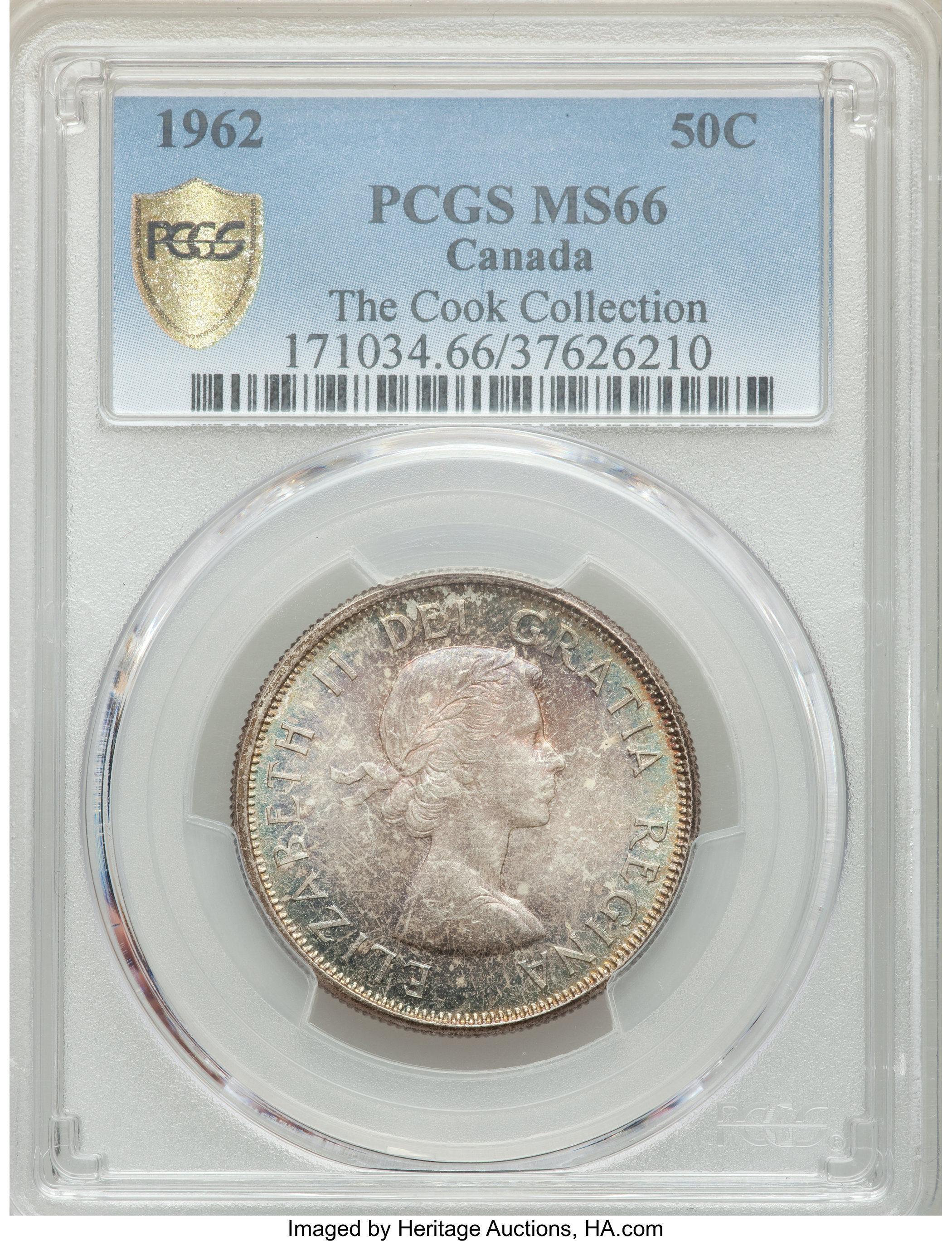 image for: Elizabeth II 50 Cents 1962 MS66 PCGS