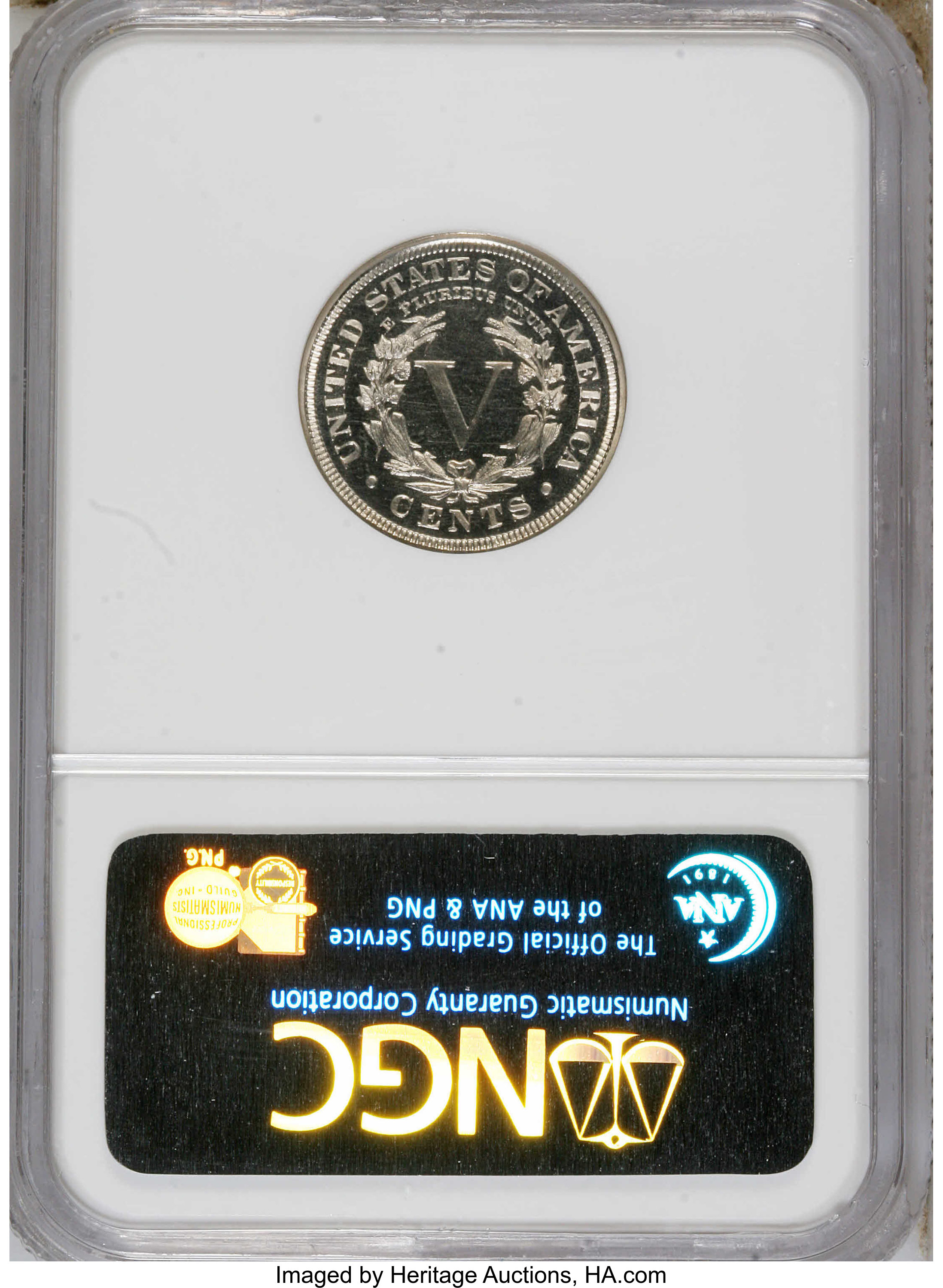 image for: 1907 5C PR66 Cameo NGC. A striking cameo with dark mirrors and dynamically frosted devices. Well struck and essentially unt...