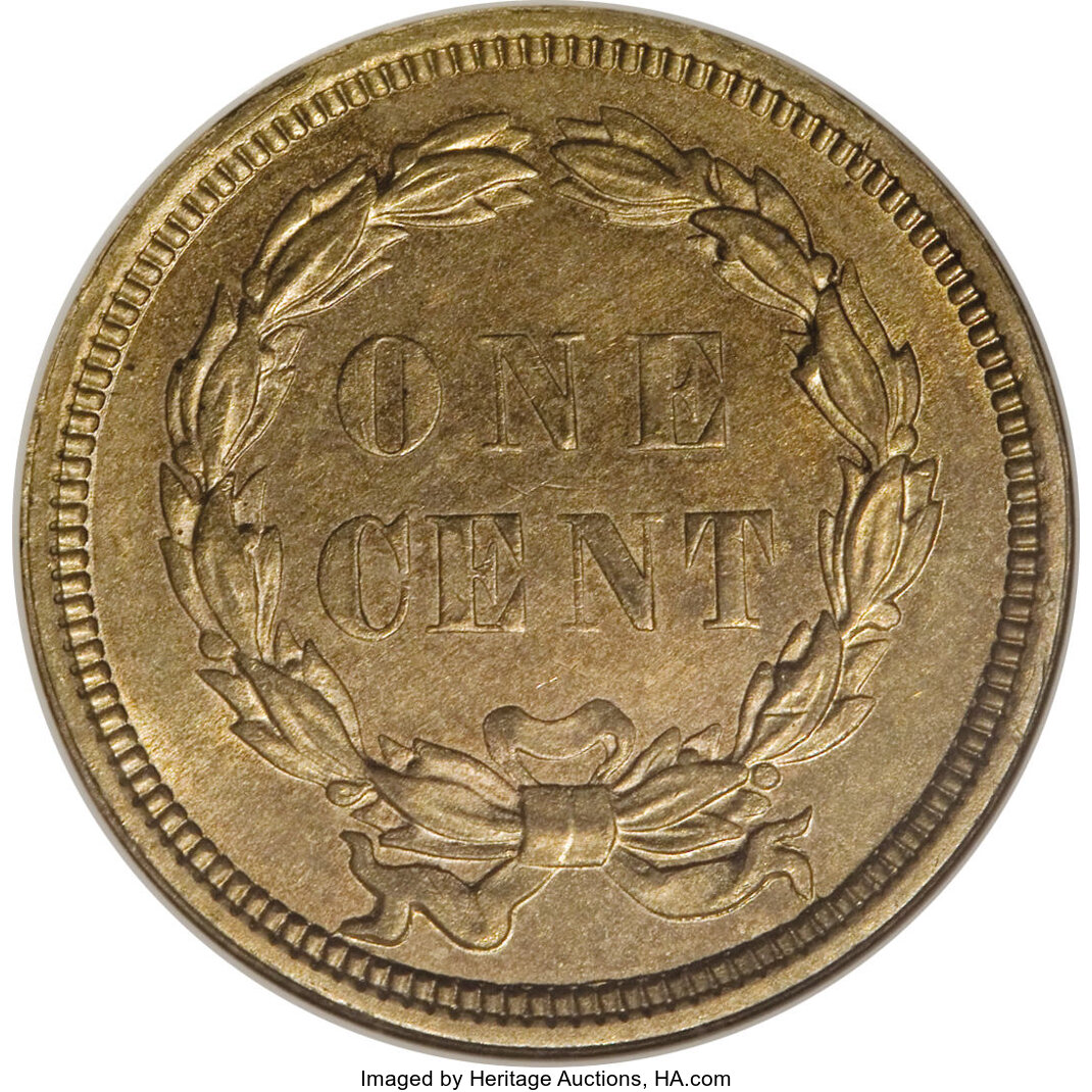 image for: 1858 P1C Indian Cent, Judd-208, Pollock-259, R.1, MS63 NGC. ...