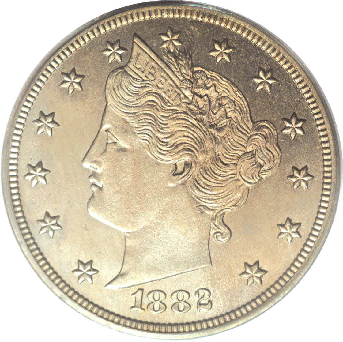 image for: 1882 5C Liberty Head Five Cents, Judd-1690, Pollock-1892, R.5, PR65 PCGS. This pattern is similar to the regular-issue Libe...