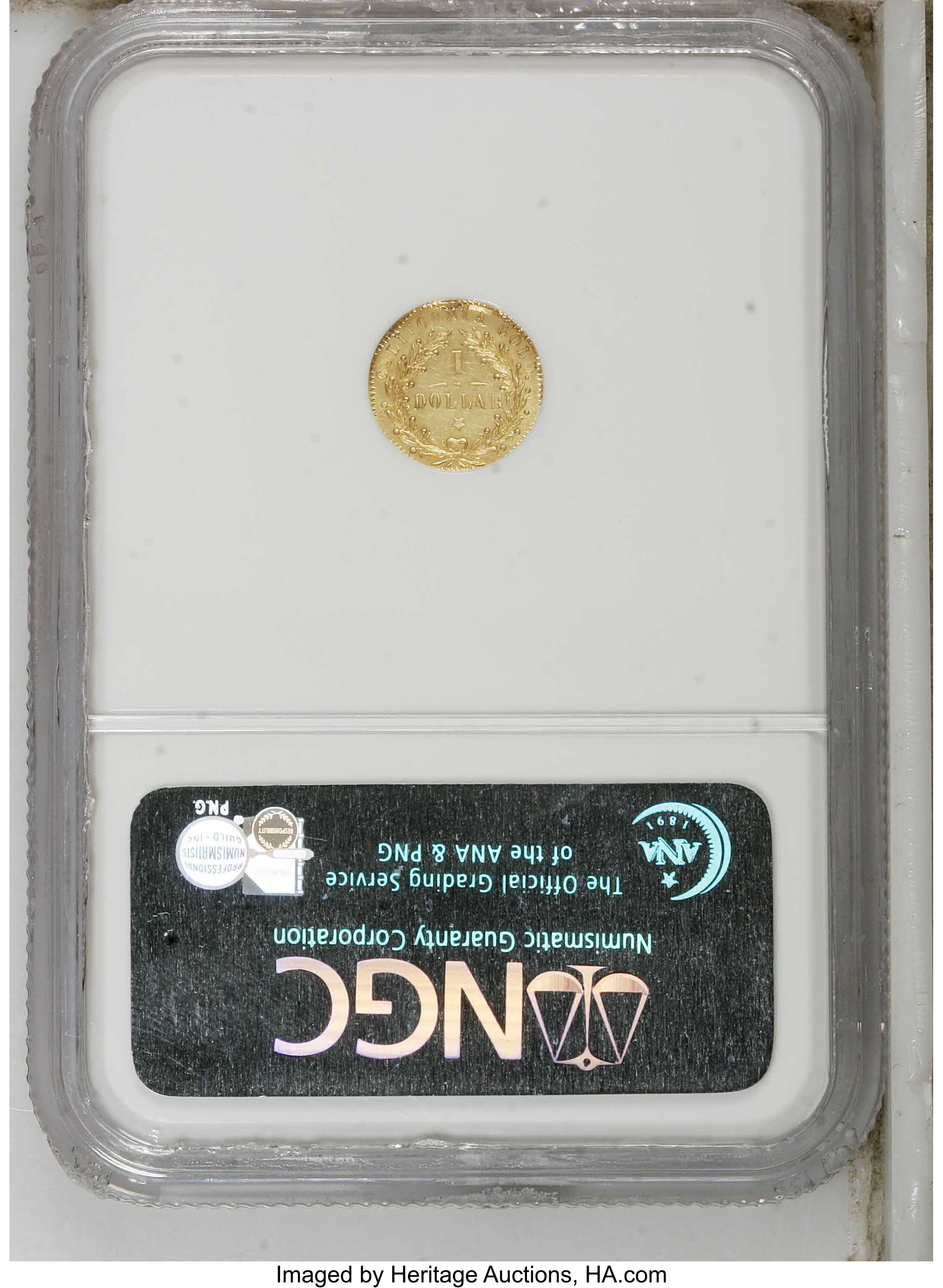 image for: 1875 $1 Indian Octagonal 1 Dollar, BG-1125, Low R.5, MS62 Prooflike NGC. A well struck example of this very scarce Indian h...