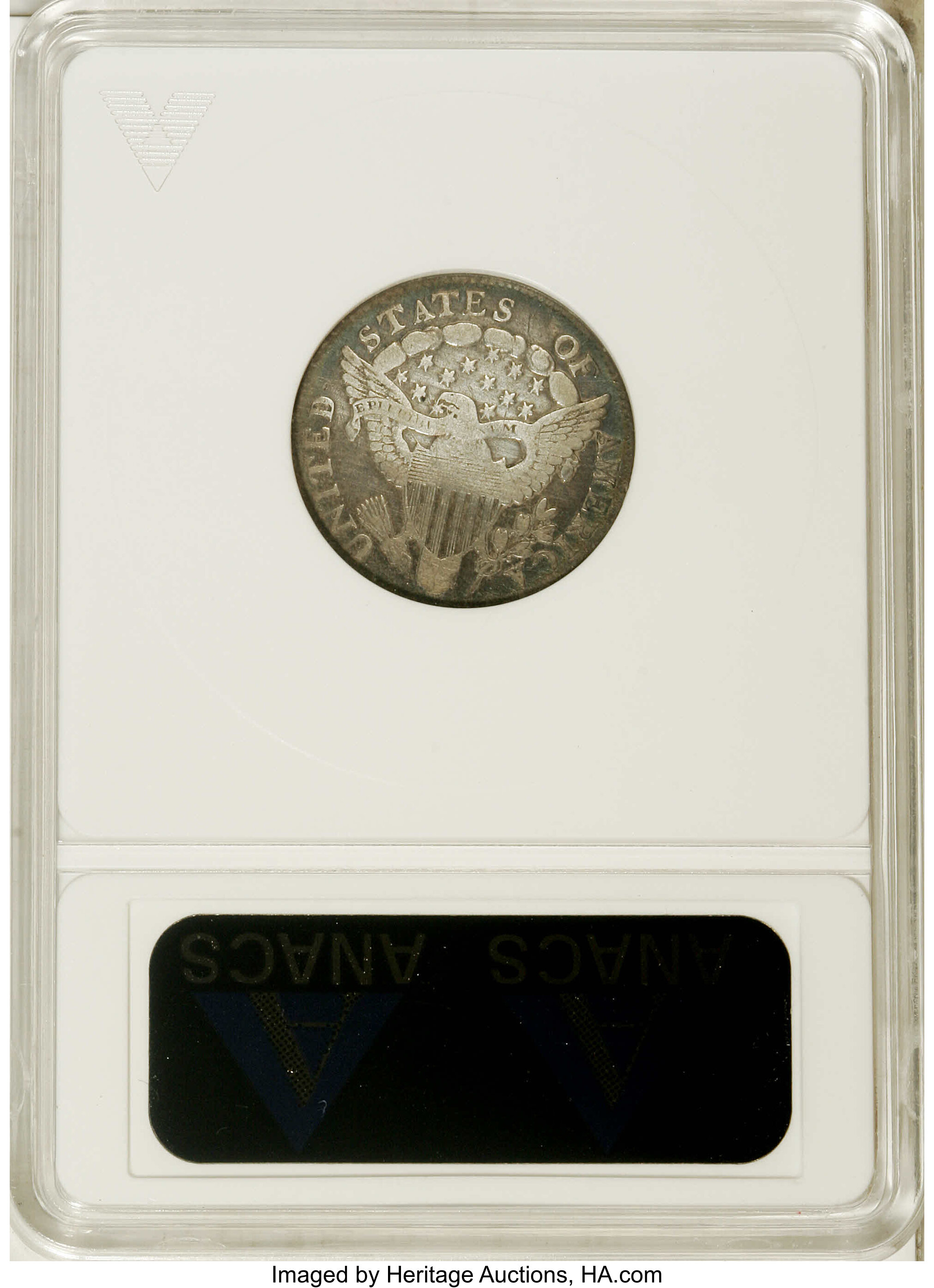 image for: 1798/97 10C 13 Stars on Reverse--Cleaned--ANACS. Fine 12 Details. JR-2, R.6. Small 8 Over Large 7. On the reverse the 13 st...