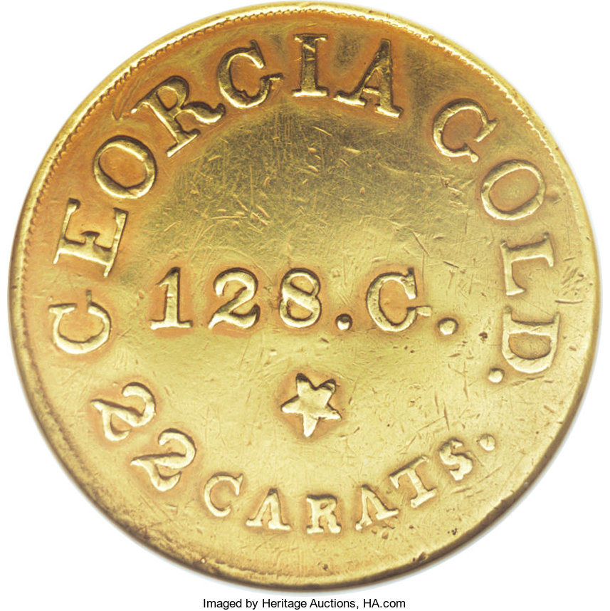 image for: (1837-42) $5 C. Bechtler Five Dollar, RUTHERF:--Repaired, Cleaned--ANACS. VF30 Details. K-23, High R.6. A rare Guide Book...