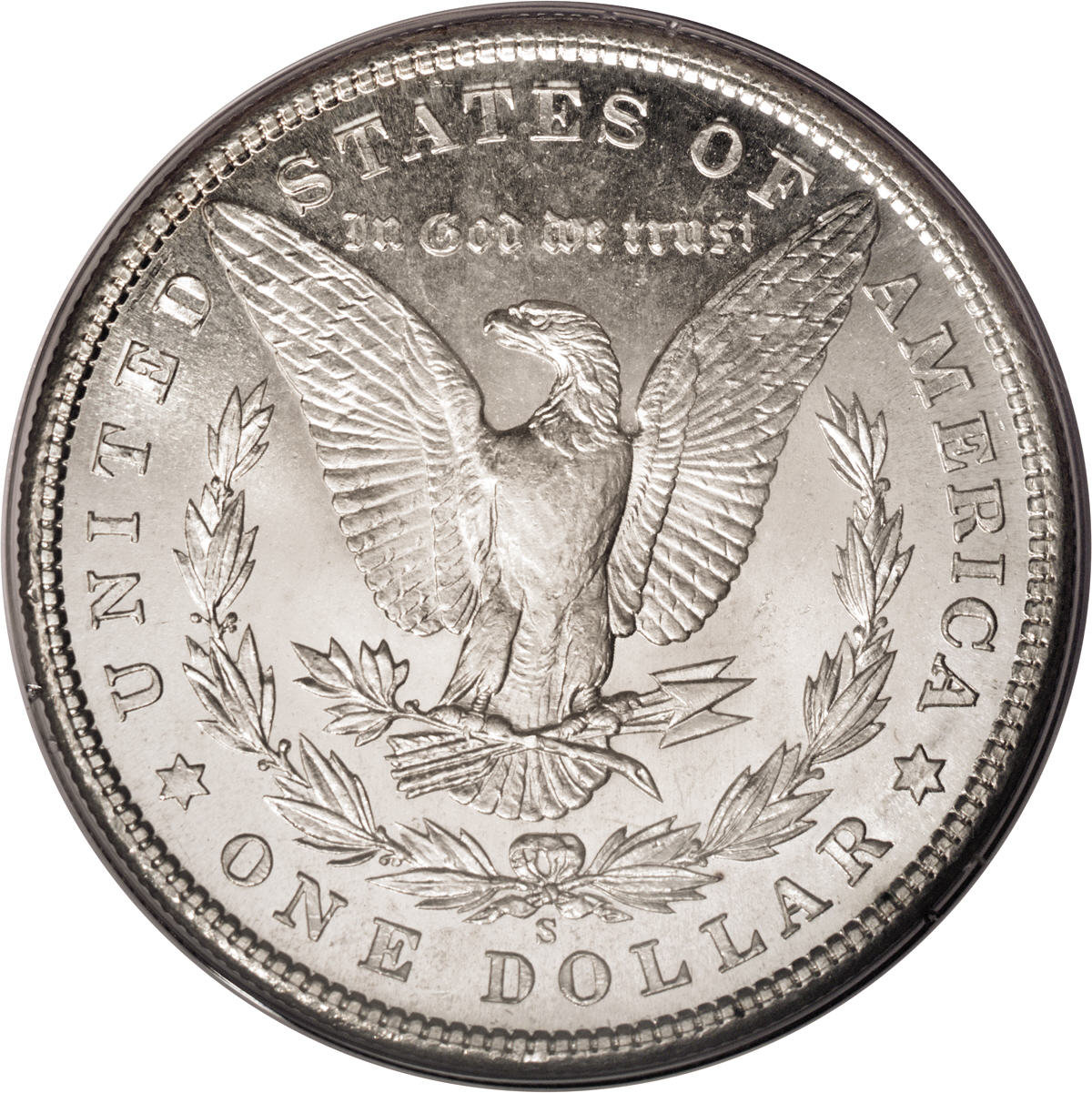 image for: 1904-S $1 MS64 Prooflike PCGS. Moderate contrast is noted on each side, with deeply mirrored ...