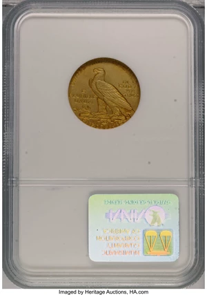 image for: 1911 $5 PR66 NGC. This is a finely grained Gem matte proof example with the usual mustard-yellow color of the date, accente...