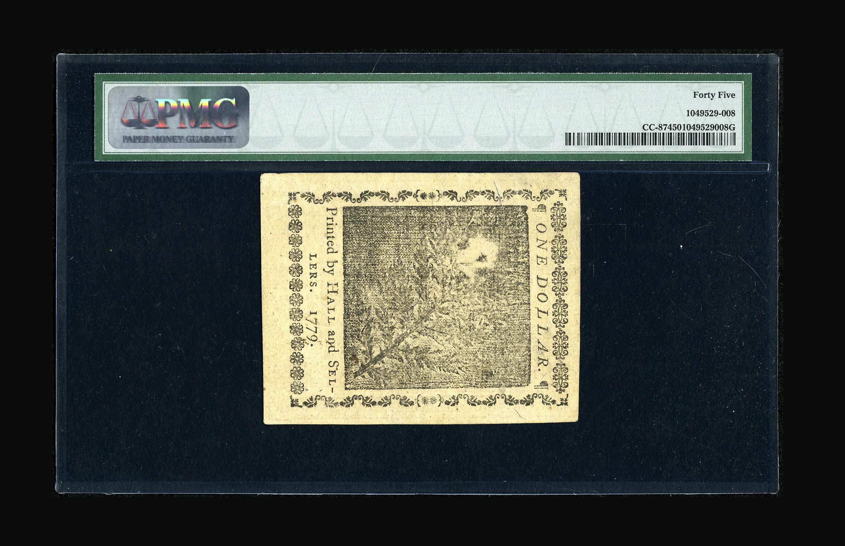 image for: Continental Currency January 14, 1779 $1 PMG Choice Extremely Fine 45. This is a wonderfully margined and boldly signed exam...