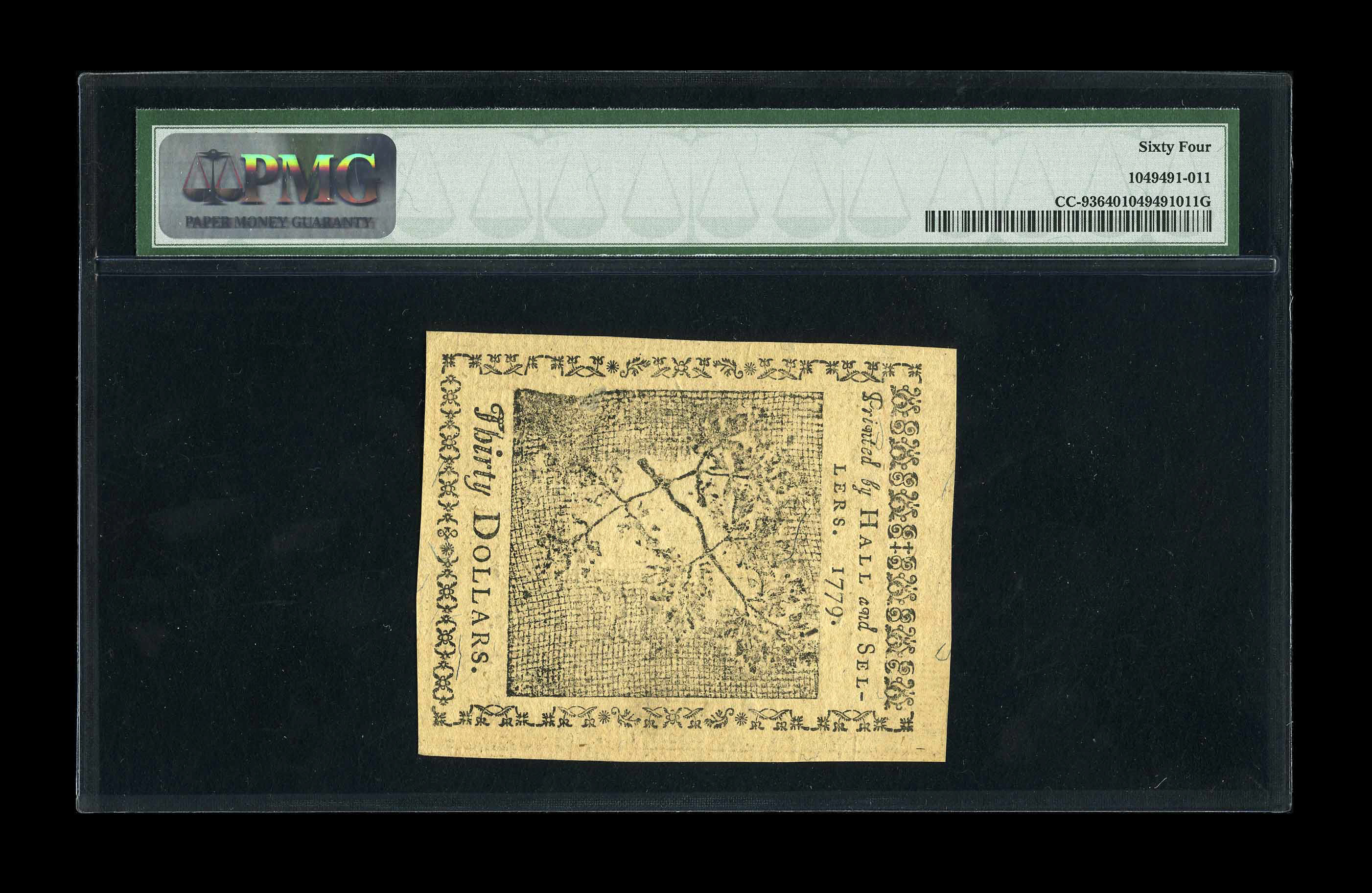 image for: Continental Currency January 14, 1779 $30 PMG Choice Uncirculated 64. Not many Continentals wind up in premium TPG holders a...