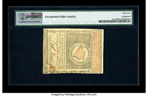 image for: Massachusetts May 5, 1780 $8 PMG Choice Uncirculated 64 EPQ.