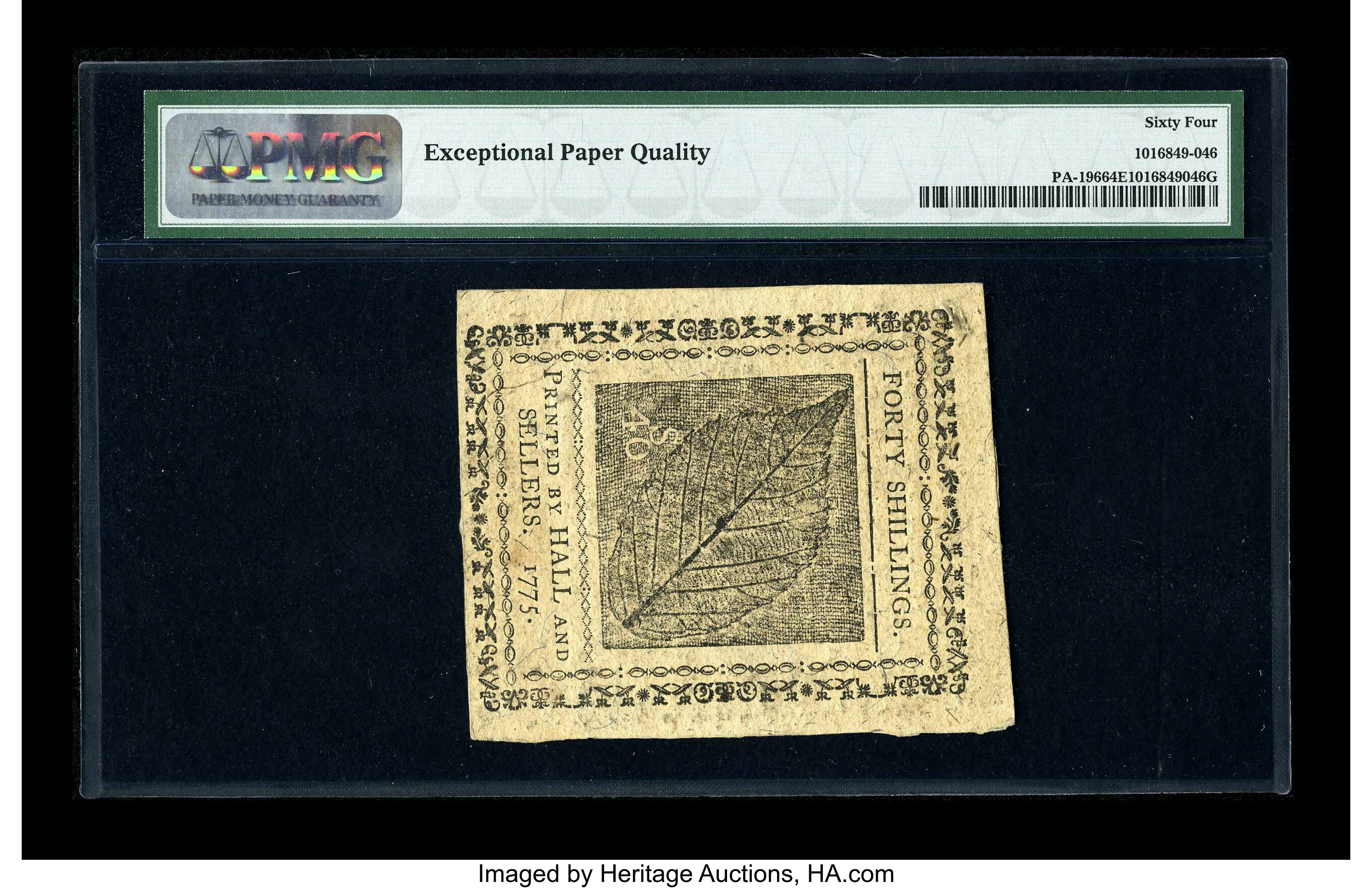 image for: Pennsylvania December 8, 1775 40s PMG Choice Uncirculated 64 EPQ.