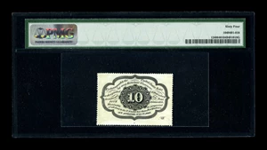 image for: Fr. 1240 10c First Issue PMG Choice Uncirculated 64. This is a pleasing piece with full perforations all the way around. A l...
