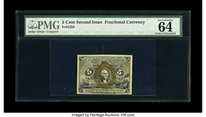 image for: Fr. 1234 5c Second Issue PMG Choice Uncirculated 64 EPQ.