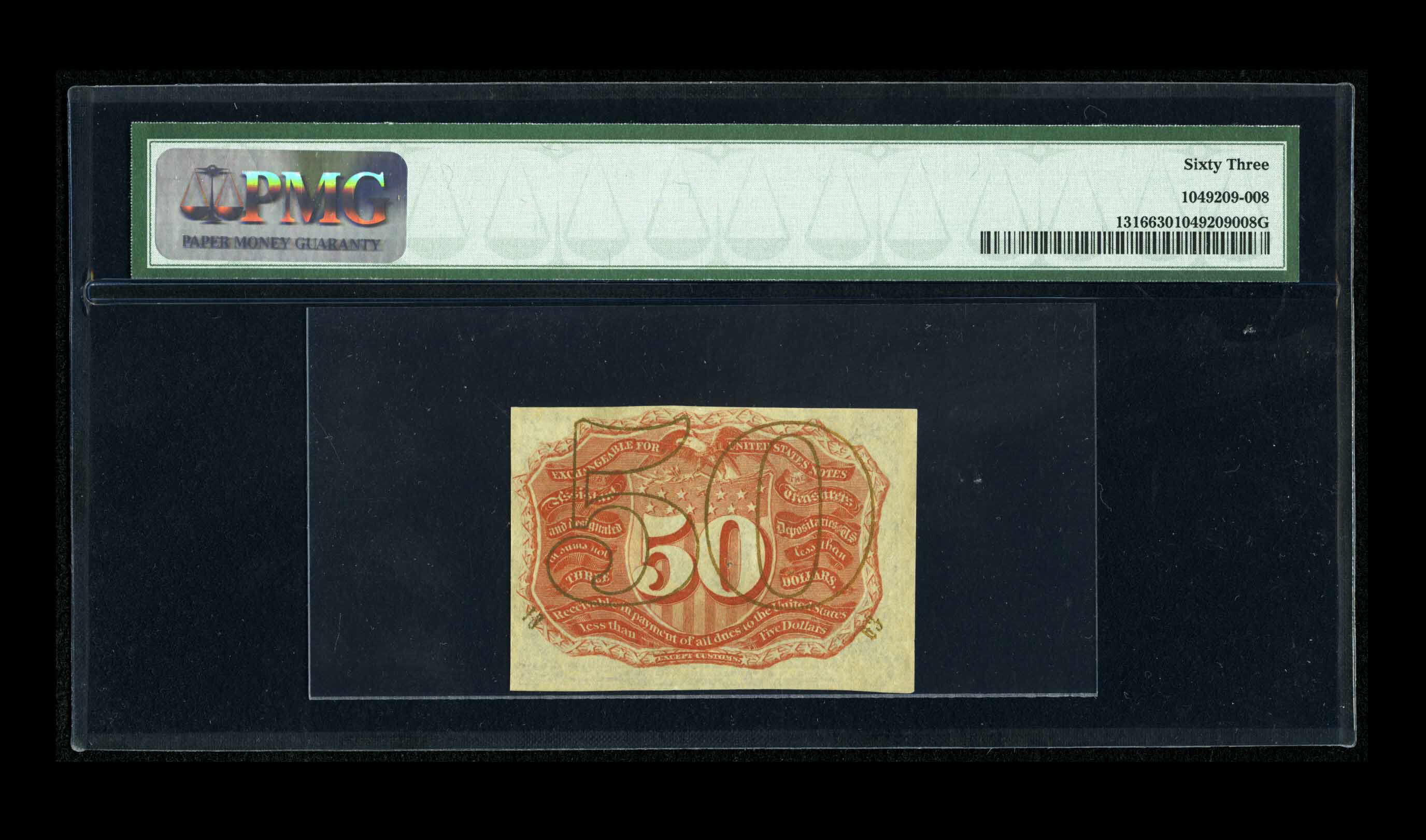 image for: Fr. 1316 50c Second Issue PMG Choice Uncirculated 63. With a touch better centering on the back at the top this "sleeper"  p...