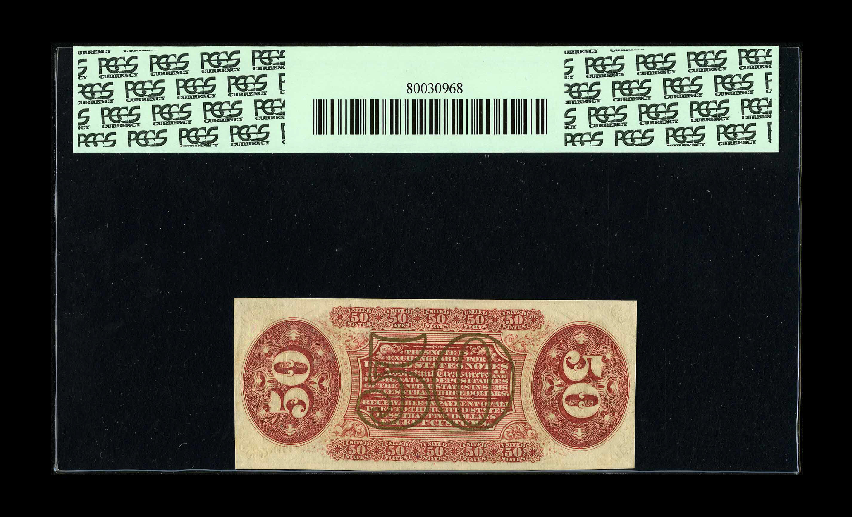 image for: Fr. 1345 50c Third Issue Justice PCGS Very Choice New 64PPQ. The bronzing is very deep on this Red Backed Justice which has ...