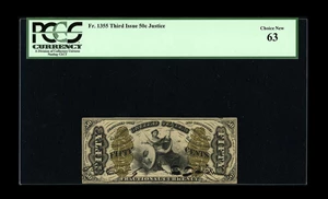 image for: Fr. 1355 50c Third Issue Justice PCGS Choice New 63. A nice hand-signed Red Back, with better-than-average centering, decen...