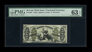 image for: Fr. 1361 50c Third Issue Justice Choice Uncirculated 63 EPQ.