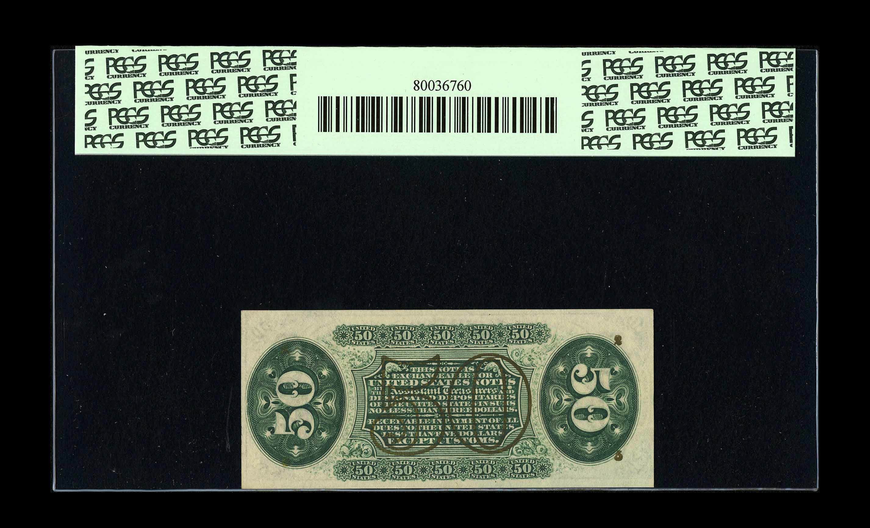 image for: Fr. 1362 50c Third Issue Justice PCGS Very Choice New 64. A near Gem example and an ideal Green Back Justice. It has bright ...