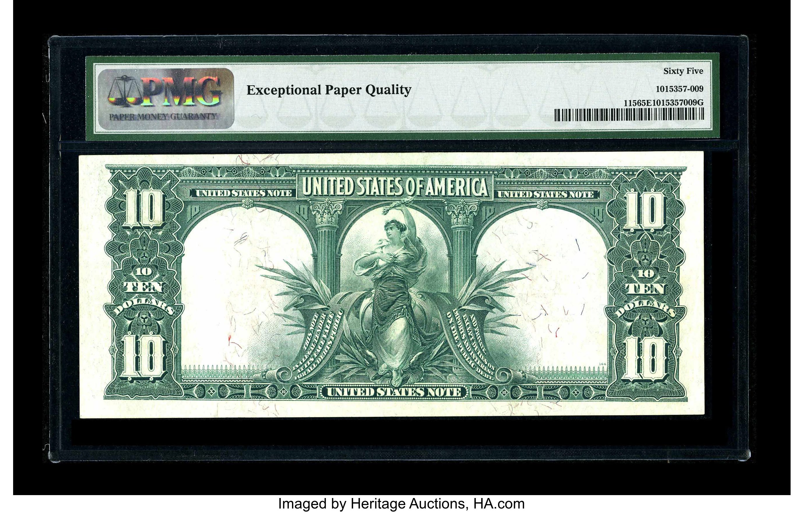 image for: Fr. 115 $10 1901 Legal Tender PMG Gem Uncirculated 65 EPQ.