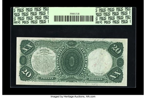 image for: Fr. 142 $20 1880 Legal Tender PCGS Superb Gem New 67PPQ. A flawless example of this rather scarce number. About 75 pieces ar...
