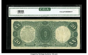 image for: Fr. 142 $20 1880 Legal Tender CGA Very Fine 30. The note has a bit of a washed appearance.From The Collection of Greg So...