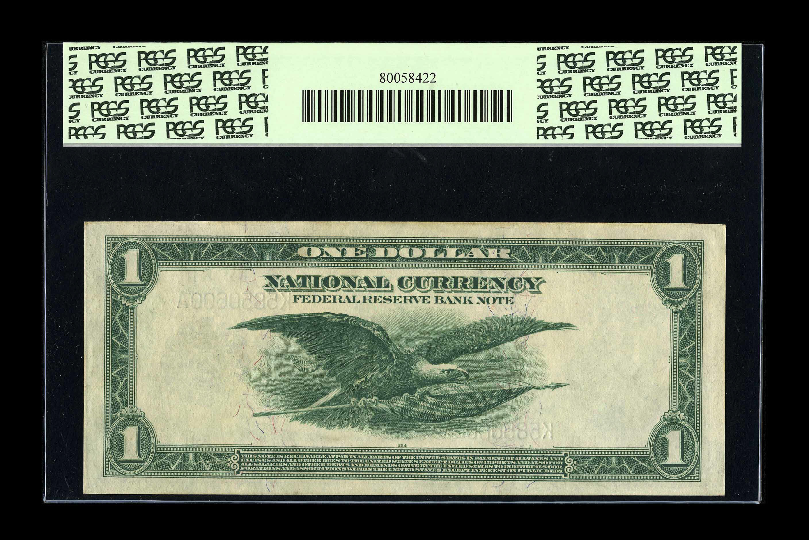 image for: Fr. 740 $1 1918 Federal Reserve Bank Note PCGS Very Choice New 64PPQ. A well embossed, strictly original near Gem example....