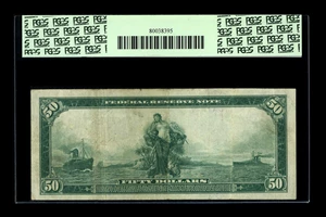 image for: Fr. 1025 $50 1914 Federal Reserve Note PCGS Very Fine 20. We are fortunate to have two examples of this type from the Boston...