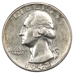 image for: 1943 25c PCGS AU50 (Doubled Die Obverse FS-103)