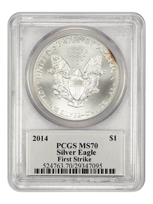image for: 2014 Silver Eagle $1 PCGS MS70 (First Strike Mercanti Signature)